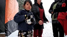 Refugees battle harsh winter living conditions in Greek camp