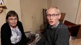 A blind grandma said she is lucky to be alive after a car crashed into her living room - and smashed her favourite chair