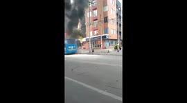 bus burns down