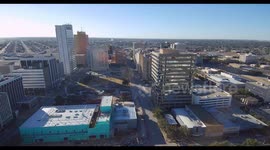 Aerial Flyover Downtown Midland Texas
