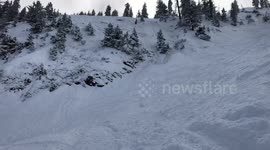 Skiing Cliff Jump Fail