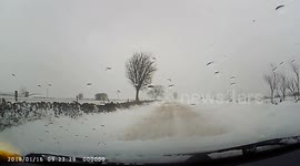 Snow drifts near matlock during beast from the east