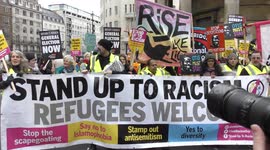 Hundreds join ‘yellow vest' inspired march through London to call for general election