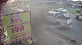 Two wheeler sets onn fire while running on road