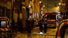 Firefighters work at scene of Paris explosion