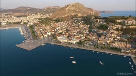 Aerial footage of Nafplio, Greece