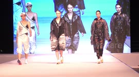 Graduating students and models of NB Haifa School of Design present Haute Couture hand made fashion during final catwalk sponsored by Nike. Tel Aviv, Israel