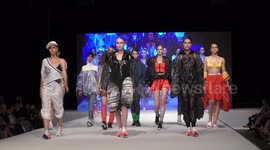 Graduating students and models of NB Haifa School of Design present Haute Couture hand made fashion during final catwalk sponsored by Gottex. Tel Aviv, Israel