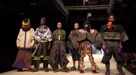 Graduating student Ben Zohar and models of NB Haifa School of Design present Haute Couture hand made fashion during final catwalk.