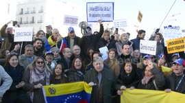 Venezuelans protest against Nicolas Maduro in Madrid, Spain