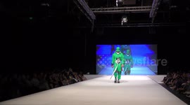 Graduating student Amit Mozer and models of NB Haifa School of Design present Haute Couture hand made fashion during final catwalk.