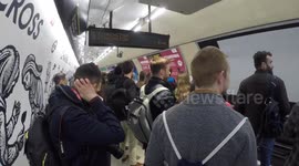 Londoners start the annual No Trousers Tube Ride
