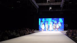Graduating student Paz Ben Baruch and models of NB Haifa School of Design present Haute Couture hand made fashion during final catwalk.