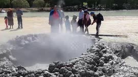 Guatemalan authorities investigate new volcanic crater in tourist hot-spot lagoon
