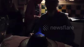 Christmas Pudding Set on fire