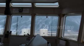 Rescue vessel records terrifyingly high waves in North Sea