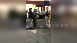 Leicester man hilariously takes a fall after instigating fight in city centre