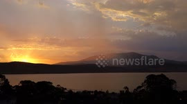Lightning Bolt and Thunder over Hobart, Tasmania, Australia at 6.30pm on Tuesday 15/1/19