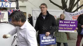 Anti-Brexit and Pro demonstration during Brexit vote in Parliament, London, UK