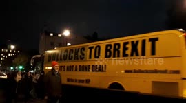 Hundreds Demonstrate By Parliament On Evening Of Meaningful Vote On Brexit Deal
