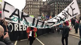 Extinction Rebellion leads march outside Westminster during PM Brexit vote