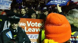 Pro-Brexit chanting EU bye bye