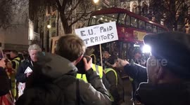 Brexit Supporters Block Road Outside Parliament