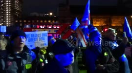 Peoples Vote demo in Parliament Square on the meaningful vote night with Caroline Lucas MP speaking
