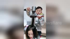 Cut above: Meet the six-year-old hairdresser wowing clients in southern China