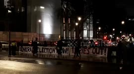 Demonstrators Call For General Election On Night of Confidence Vote