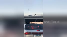 Dramatic moment Miami cop saves 'suicidal' woman on bridge