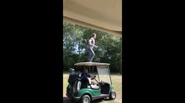 Surfing on golf cart