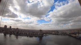Cairo cloudy day time lapse at Nile river