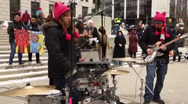 Albany, NY: Rock Band plays at Women’s March