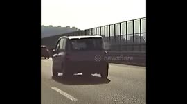 Dashcam Italian highway motorbike bump a car