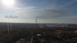 Pipeline explosion in Shelby County Alabama Oct 31, 2016 Drone Video
