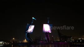 Singapore crane laser show