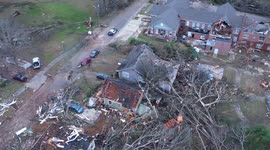 Drone footage shows Alabama town of Wetumpka devastated by rare winter tornado