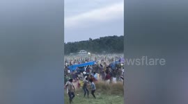 Chained Elephant run amonk in southern India