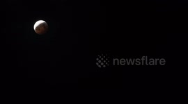 Lunar eclipse view at the New York sky