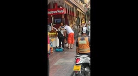 Hero tourist saves the life of wounded street seller attacked by Buddhist monk