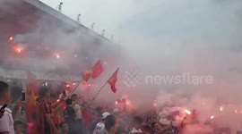Vietnamese fans light up stadium with flares Asian Cup 2019 win