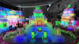 Incredible ice sculptures at Longqing Gorge Ice Lantern Festival