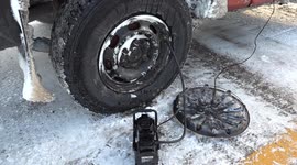 Extreme cold weather in Toronto Canada resulting in some cars getting flat tires in the harsh weather conditions