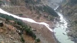 Avalanche hits  in Dachan area Kishtwar jammu region in India.