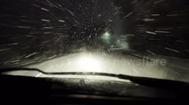 Intense Blizzard filmed on Dashcam in the Scottish Highlands