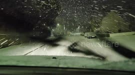 Crazy Blizzard Filmed on Dashcam in the Scottish Highlands
