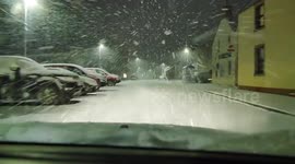 Driver navigates through harrowing blizzard conditions in Scottish Highlands