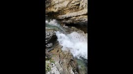 Waterfall in Canadian rockies