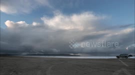 Incoming Beach Storm - Time Lapse